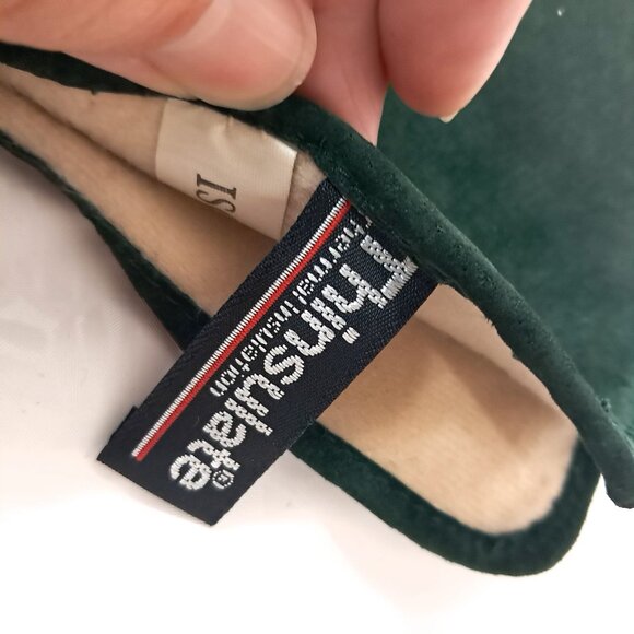 Vintage Isotoner Thinsulate gloves dark hunter green faux suede womens LARGE - Picture 7 of 11